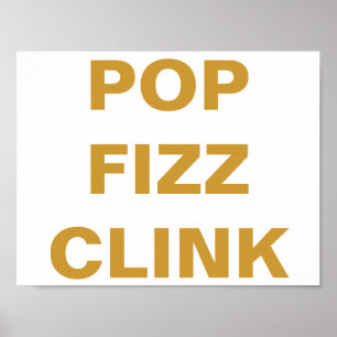 POP FIZZ CLINK Party Bar Poster