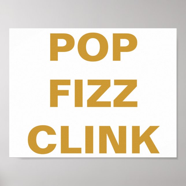 POP FIZZ CLINK Party Bar Poster (Vorne)