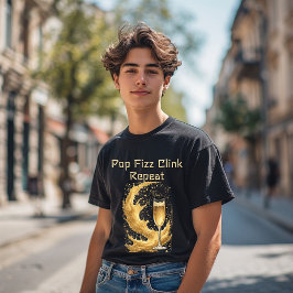 Pop Fizz Clink Repeat New Year Champagne Sparkles Tri-Blend Shirt