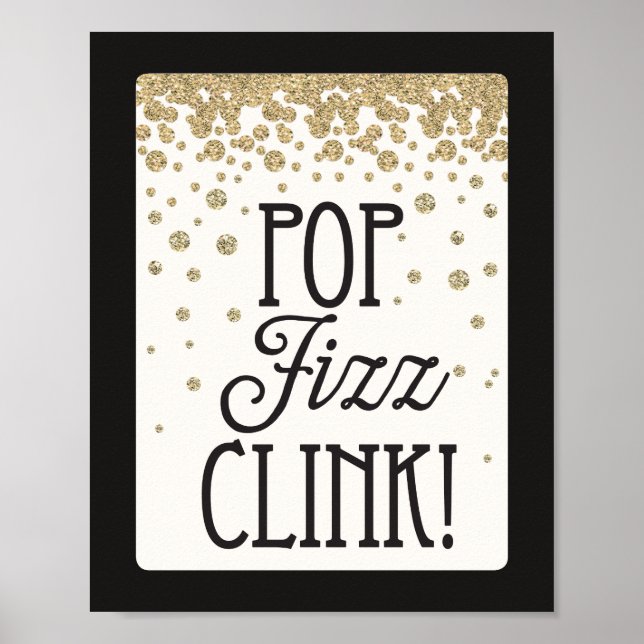 Pop Fizz Clink Silvester Party Dekoration (Vorne)