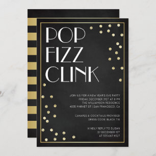 Pop Fizz Clink Silvester Party Einladung