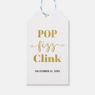POP FIZZ CLINK White & Gold-Geschenkmarke Geschenkanhänger