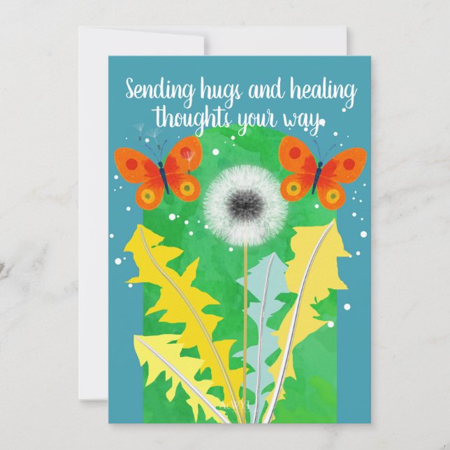 POP flower card -dandelion- Einladung (Vorderseite)
