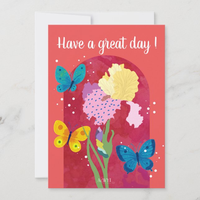 POP flower card -iris- Einladung (Vorderseite)