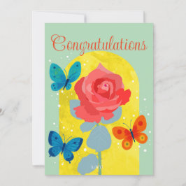 POP flower card -red rose- Einladung