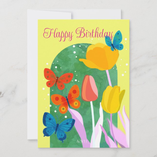 POP flower card -tulip-  Einladung (Vorderseite)