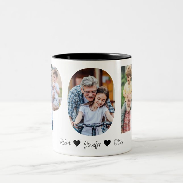 Pop-FotoCollage | Grandpa-Vatertagsgeschenk Zweifarbige Tasse (Mittel)