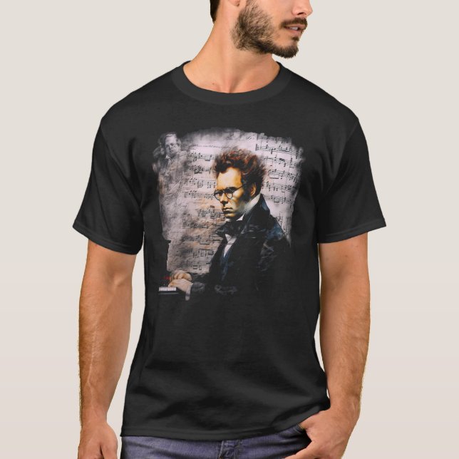 Pop Franz Schubert Music Composer Pianist T-Shirt (Vorderseite)