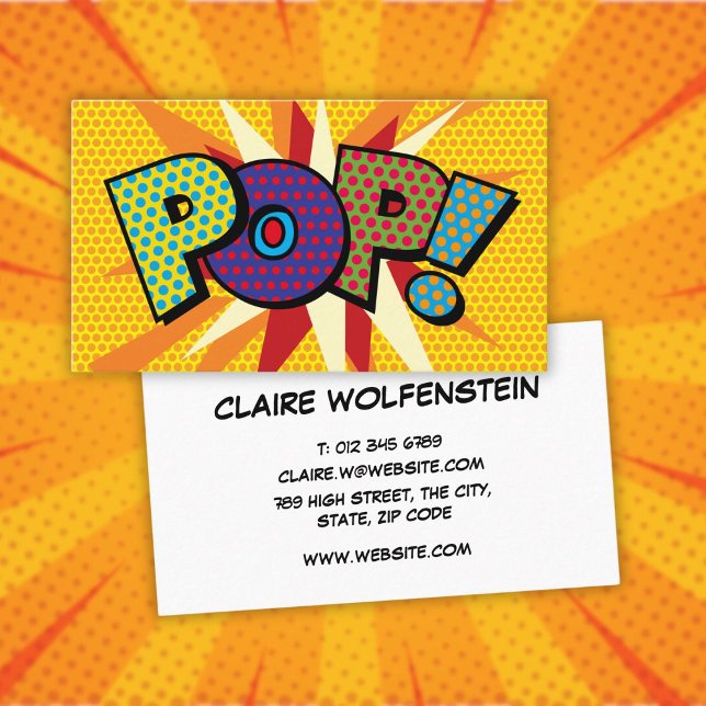 POP Fun Retro Comic Book Visitenkarte (POP Fun Modern Colorful Comic Book Business Card)