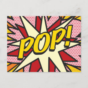 POP Fun Retro Comic Buch Pop Art Ankündigungspostkarte