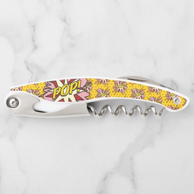 POP Fun Retro Comic Pop Kunst, Dichtung und Musik Kellnermesser (Vorderseite)