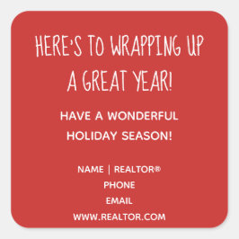 Pop für benutzerdefinierbare Immobilien von Dezemb Quadratischer Aufkleber