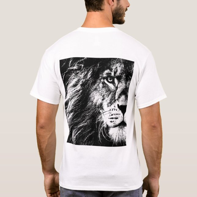 Pop für hintere Seitengestaltung Art Template Lion T-Shirt (Rückseite)