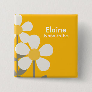 POP-GÄNSEBLÜMCHEN Gelb-Blumen-personalisierter Button