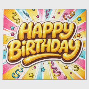 Pop Geburtstag — Bubble-Letter-Feier🎉 Geschenkpapier