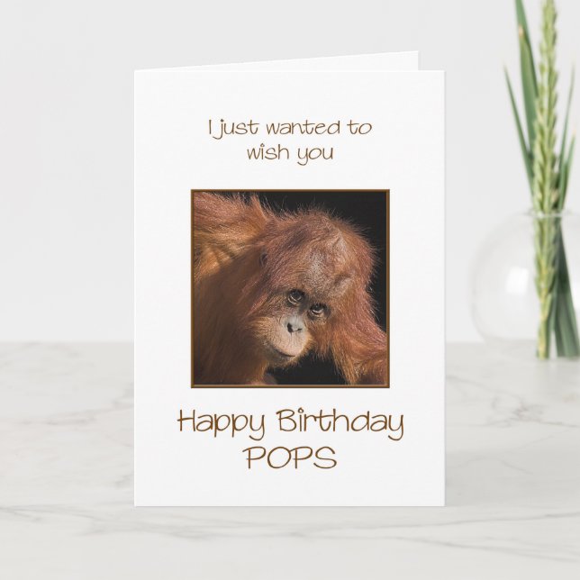 Pop Geburtstag, Orang Utan Karte (Vorderseite)