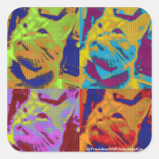 Pop geht zum Präsidenten! Quadratischer Aufkleber