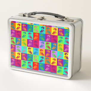 Pop Geisha Quadrate Metall Brotdose