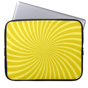 Pop, gelber Hintergrund, Retro-Comic-Rochen illus Laptopschutzhülle
