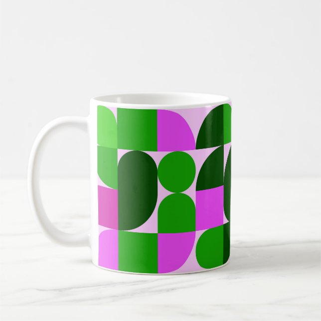Pop Geometry Retro Mug – Colourful Mid-Century Kaffeetasse (Links)
