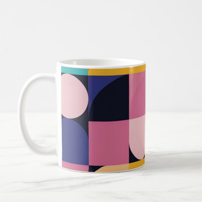 Pop Geometry Retro Mug – Colourful Mid-Century Kaffeetasse (Links)
