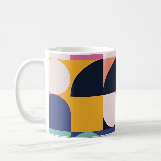 Pop Geometry Retro Mug – Colourful Mid-Century Kaffeetasse (Links)