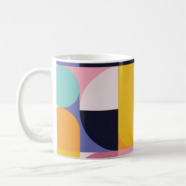 Pop Geometry Retro Mug – Colourful Mid-Century Kaffeetasse (Links)