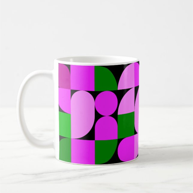 Pop Geometry Retro Mug – Colourful Mid-Century Kaffeetasse (Links)