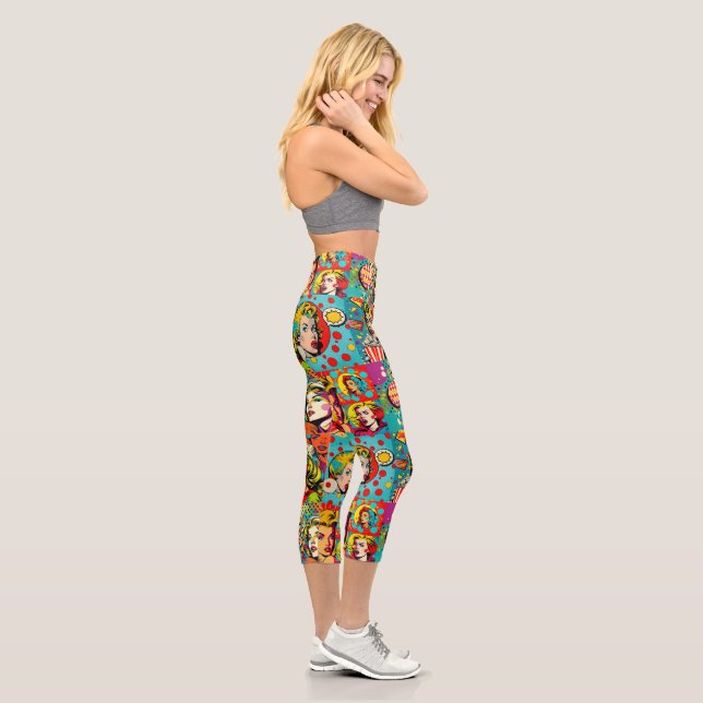 Pop Girl Art Comic 1 - Fun Capris Leggings (Rechts)