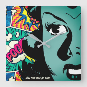Pop Girl Quadratische Wanduhr