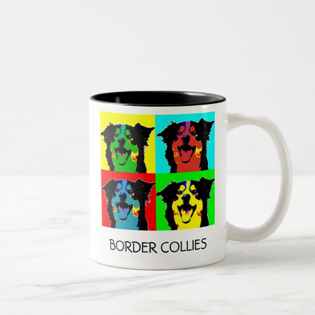 Pop-Grenzcollie-Tasse Zweifarbige Tasse (Rechts)