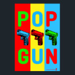 Pop Gun Pop Art Poster<br><div class="desc">Pop Art trifft Waffen (und Gewehre) in diesem frischen Design,  das auf der ikonischen Kunstkultur des modernen Pops der 1960er Jahre basiert. Fügen Sie jedem Raum eine unterhaltsame Farbe hinzu: Kubikmeter,  menschliche Höhle,  Büro,  Garten,  Uni Studentenwohnheim.</div>