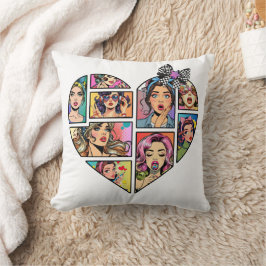 Pop-Heart-Collage ikonischer Frauen Kissen