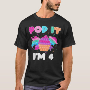 Pop Ich bin 4 Geburtstag Girl Pop Fidget Toys Graf T-Shirt