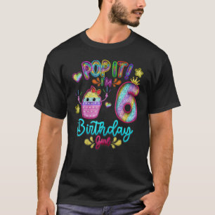 Pop Ich bin 6. Geburtstag Mädchen Party Thema 6. T-Shirt