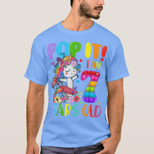 Pop Ich bin 7 Jahre alt Fidget Toy Dabbing Unicorn T-Shirt