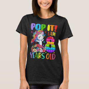 Pop Ich bin 8 Jahre alt Fidget Toy Dabbing Unicorn T-Shirt