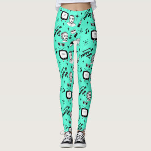 Pop in Schwarz und Weiß Nostalgisch Leggings