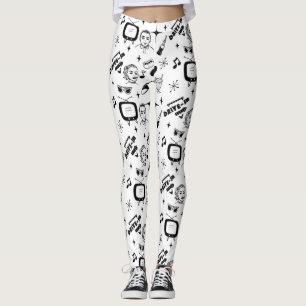 Pop in Schwarz und Weiß Nostalgisch Leggings