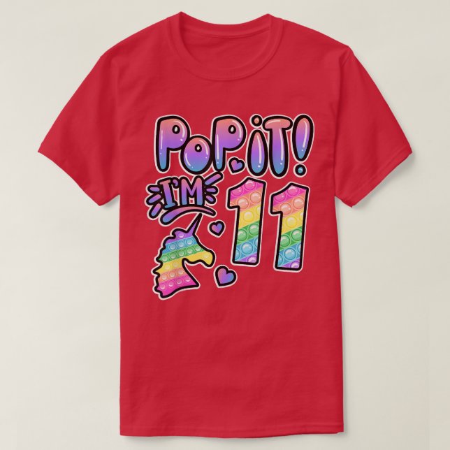 Pop It 11st Birthday Girl Boys 11 Year Old Fidget  T-Shirt (Design vorne)