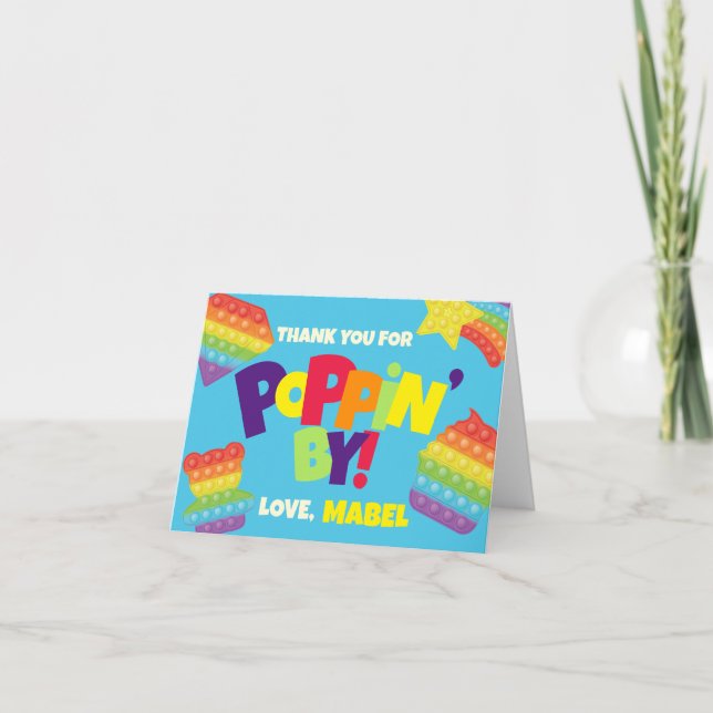 Pop It! Birthday Folded Thank You Card Dankeskarte (Vorderseite)