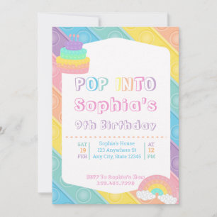 Pop It Birthday Party Pastell Pop Bubble Fidget Einladung