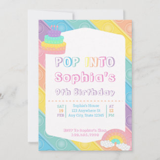 Pop It Birthday Party Pastell Pop Bubble Fidget Einladung