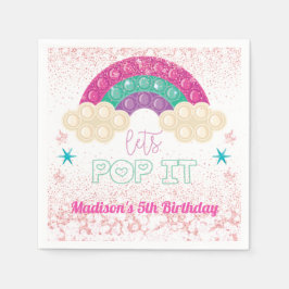 Pop It Birthday Rainbow Personalisiert Serviette