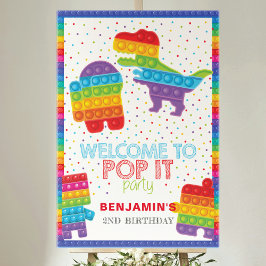 Pop It Boy Birthday Dinosaur Robot Personalisiert Poster