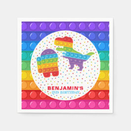 Pop It Boy Geburtstag Personalisiert farbig Serviette