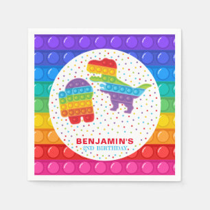 Pop It Boy Geburtstag Personalisiert farbig Serviette