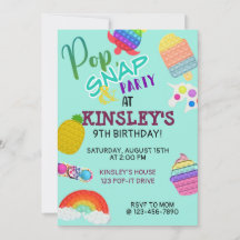 Pop It Bubble Fidget Toy Geburtstag