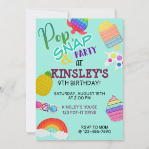 Pop It Bubble Fidget Toy Geburtstag