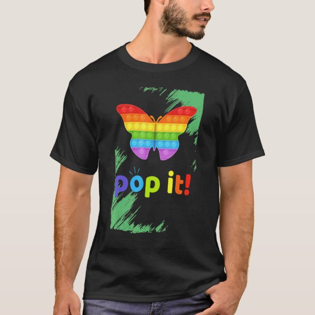 Pop It Butterfly Brush Pop It Fidget Toy T-Shirt (Vorderseite)